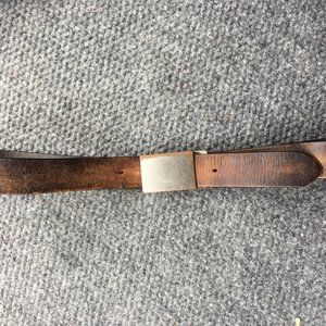 Men's distressed brown genuine leather belt